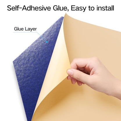 12 Pack Self-Adhesive Acoustic Panels 12" X 10" X 0.4" - Sound Proof Foam Panels with High Density, Y-Lined Design, Flame Resistant, Absorb Noise and Eliminate Echoes(Telecom Blue) - color: Telecom Blue, size: Y-Cut Hexagon 12 Pack