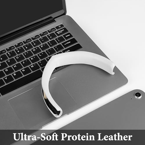 Geekria Protein Leather Headband Pad Compatible with Bose QuietComfort Ultra Headphones, Replacement Band Repair Part (White) - color: White