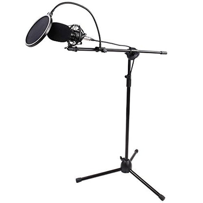 Microphone Pop Filter - ATM-01 Studio Microphone Pop Filter For Blue Yeti and other Microphone Dual Layered Wind Pop Screen - Flexible 360° Gooseneck Clip Stabilizing Arm by ATNY