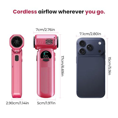 Compressed Air Duster, 150000RPM Electric Air Duster with 6 Nozzles, Adjustable Speed, LED Light & 8000mAh Battery, Rechargeable Cordless Turbo Air Blower for Keyboard, PC, Car &Home Cleaning