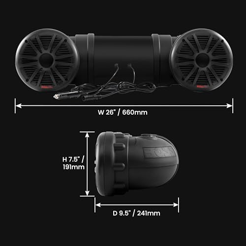 BOSS Audio Systems ATV25B ATV UTV Sound System, Amp and 6.5 Inch Speakers - style: 6.5" Speakers, Black with Remote
