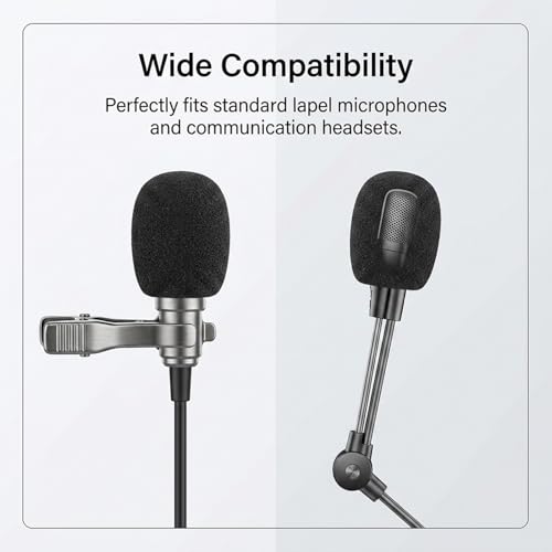 24 Pack High Density Foam Microphone Windscreen Covers, Soft Comfortable Lapel & Headset Mic Protectors, Durable Noise Reduction Shields for Clear Recording Sound