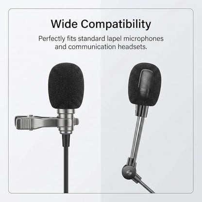 24 Pack High Density Foam Microphone Windscreen Covers, Soft Comfortable Lapel & Headset Mic Protectors, Durable Noise Reduction Shields for Clear Recording Sound