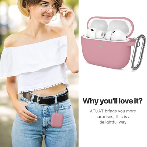 for AirPods Pro 3 Case Cover, Protective Soft Silicone with Keychain Cleaning Pen for Women Men for Apple AirPods Pro 3rd Generation Case(2025), Front LED Visible, Bean Pink - color: D-Bean Pink
