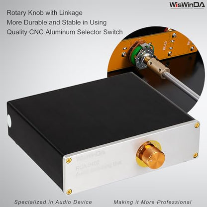 4-in 2-Out Pro RCA Audio Switch Box Audio Converter 4 Channels 4-in 2-Out HiFi Stereo Passive Audio Selector Switcher Box Aluminum Shell Quality RCA Connectors (WDRCA-4-In 2-Out) - size: RCA 4-In-2-Out