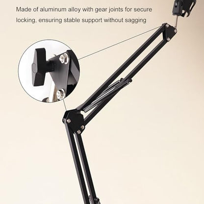 EBTOOLS Microphone Boom Arm, Adjustable Aluminum Alloy Desk Mount Mic Stand with 360 Ball Head and Cable Management, for Podcast Streaming Gaming Studio
