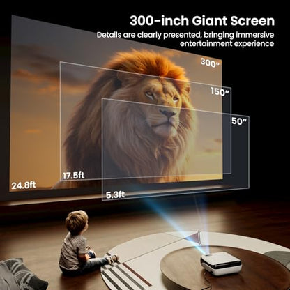 Official Licensed Google TV - HAPPRUN 4K Supported Outdoor Smart Projector | Google TV • 10K+ Apps • 4K Decoding • Dolby & AirPlay • Wi-Fi & Bluetooth • Outdoor Ready • Plug & Play • PS5 Compatible - style: Official Licensed Google TV