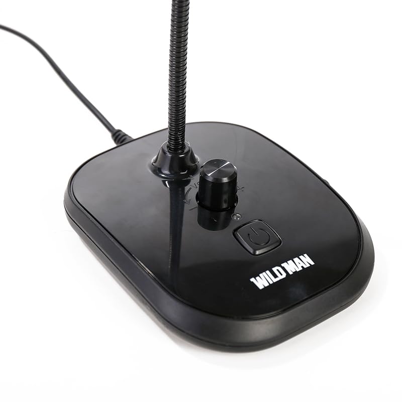 WILD MAN USB Computer Microphone, Plug &Play Desktop Condenser PC Laptop Mic,Mute Button with LED Indicator, Compatible with Windows/Mac, Ideal for YouTube,Zoom,Recording,Twitch Games