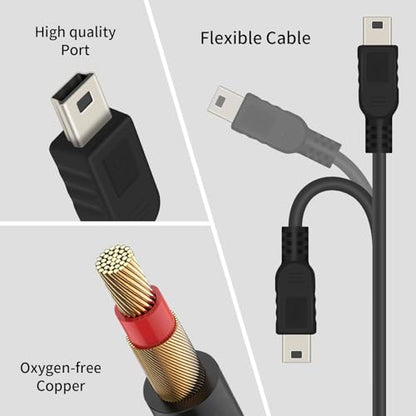 Duttek Right Angled 90 Degree 3-Pole 3.5mm DC Male AUX Audio Jack to Mini USB Male Microphone Adapter Cable-0.3m/Black
