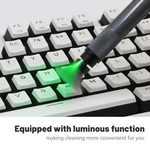 Electric Rotating Headphone Cleaner Kit with Dust-Revealing Light - 4-in-1 Cleaning Pen for Phone, Bluetooth Headset, Charging Case, Earbuds, Phone Speaker - Soft Brush & Flocking Sponge