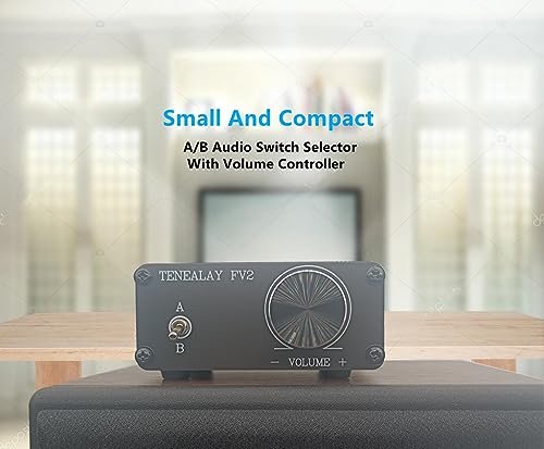 HiFi RCA Passive Preamp Stereo Audio Preamplifier with Volume Control, A/B Audio Switch selector FV2