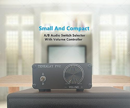 HiFi RCA Passive Preamp Stereo Audio Preamplifier with Volume Control, A/B Audio Switch selector FV2