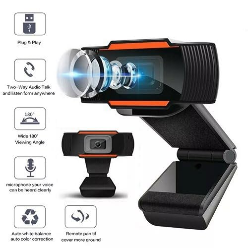 HD Webcam with Microphone, 1080P USB Camera for PC Desktop Laptop, Video Recording