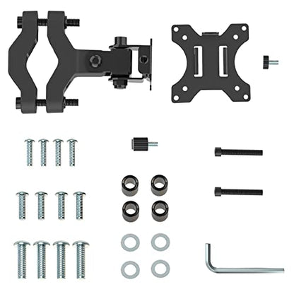 WALI Monitor Pole Mount for Universal Monitor Mounting System, Pole Mount Bracket Fits 1.1 to 2.4" Diameter Pole, Up to 32" Screens, Mounting Holes for 75 x 75mm and 100 x 100mm (VES02), Black - size: For 1.1''-2.4'' diameter pole
