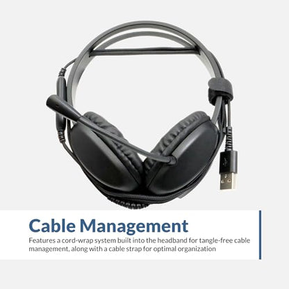 Cyber Acoustics USB-A Stereo Headset (AC-4006) - Durable, Crisp, and Clear Communication in K-12 Classrooms or Home, Made with 60 Percent Recycled Plastic (Pack of 2) - size: 1 Unit - USBA (Pack of 2)