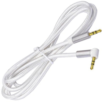 3.5Mm Aux Cable 3.5Mm Aux Cord 90 Degree Right Angle Auxiliary Cable Easy Connection Quality Sound for Smartphones and Speaker, Length: 200cm, White - size: Length: 200cm
