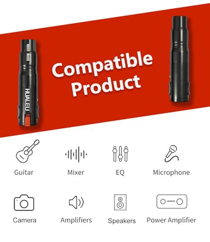 Lockable 1/4 TRS Female to 3Pin XLR Female Audio Adapter, Balance 6.35mm to XLR Adapter for Microphones, Mixing Consoles, and Power amplifiers-2 Pack-Black - color: black