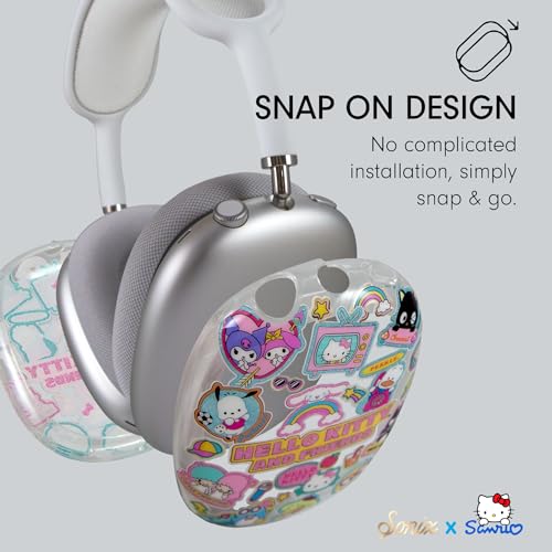 Sonix x Sanrio Protective Case Cover for AirPods Max Headphones | Clear TPU Cover Case | Hello Kitty & Friends Stickers - color: HK Stickers