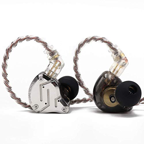 Linsoul KZ ZS10 Pro, 4BA+1DD 5 Driver in Ear Monitor, HiFi Wired Earbuds, Gaming Earbuds, Hybrid IEM Earphones with Stainless Steel Faceplate, Detachable Cable for Musician(Without Mic, Black) - color: Black, style: Without Mic