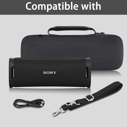 co2CREA Hard Case for Sony ULT Field 1 Bluetooth Compact Speaker, Black | Portable Travel Bag Replacement with Detachable Shoulder Strap and Handle, Shockproof EVA Shell and Soft Lining - color: Black Case, style: Case for Sony ULT Field 1