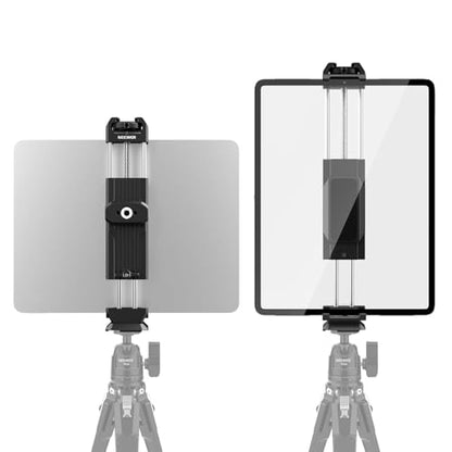 NEEWER Tablet Metal Holder for iPad Tripod Mount Adapter with Cold Shoe, Arca Type Base, NATO Interface, 1/4" Screw for iPad mini Air Pro Surface Pro (7.9" to 12.9"), Universal Tablet Clamp, PA100 - style: PA100