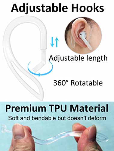 A-Focus Anti-Slip Set for AirPods 3rd Replacement Silicone Adjustable Ear Hook Ergonomic Design Wings Wingtip Ear Tips Strap Sport Earbuds Accessories Eartip Compatible with AirPods 3 White Strap