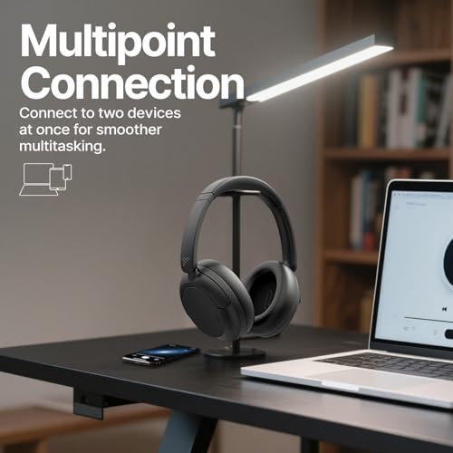 VOKALEN Hyper GO Wireless Over-Ear Noise Cancelling Headphones with Mic, Long Playtime, Bluetooth Headphones, Hi-res Audio,3D Sound Profile, Ultra-Lightweight for Travel, Work, Study (Black) - color: Black