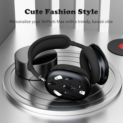 for AirPods Max Headphones Halloween Ear Covers for AirPods Max 2 | Cute Ghost Bat Clear Ear Cups Cover | Black Silicone Ear Pad Case Headband Cover for Apple AirPods Max 2/1 (2026/2024/2020) - color: Ghost E/Black
