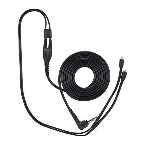 Tangxi MMCX Replacement Headphone Cable, TPE Headphone Extension Cable with 3.5mm Plug for se215 se425 se535 se846 ue900(Black Without mic)