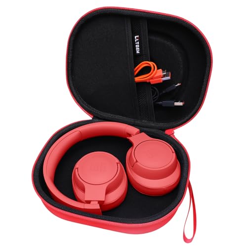 Case for JBL Tune 770NC/510BT/720BT/520BT/670NC/520C Headphones Red | Hard Carrying Travel Case for JBL Live 770NC/670NC/680NC/780NC Headphones - color: Red+Black