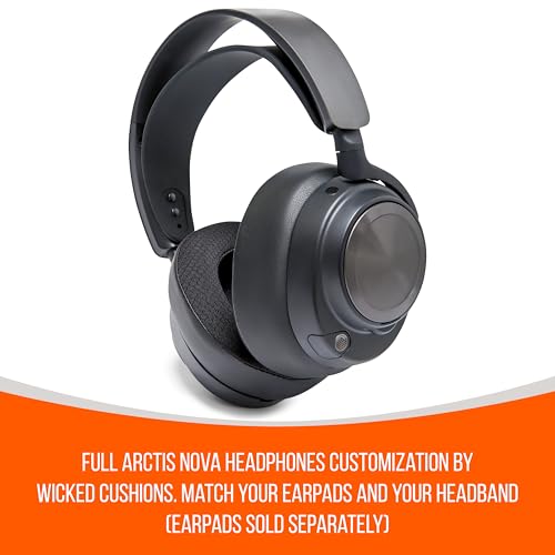 WC HeadbandZ Arctis Nova - Upgraded Silicone Headband for Arctis Nova Headsets by Wicked Cushions - Enhanced Flexibility, Comfort, and Style with Matching Earpad Designs | Black - color: Black