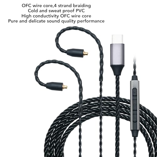 Zopsc MMCX to USB C Headphone Cable with Microphone