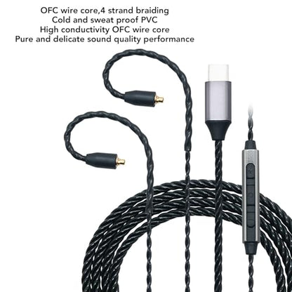 Zopsc MMCX to USB C Headphone Cable with Microphone