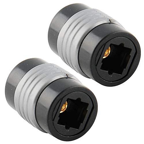JacobsParts TosLink Optical Coupler Digital Audio Fiber Optic Female Extension Adapter, 2-Pack