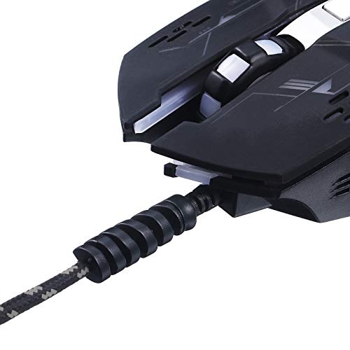 24 Pcs Jetec Charger Cable Protector, Spiral USB Wire Protector,Black - color: Black