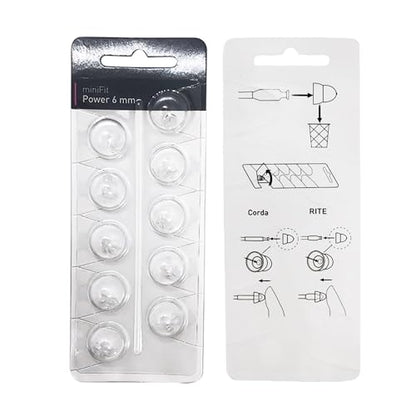 MiniFit Power Domes for Oticon Hearing Aids, 6mm, 20 Pieces | Soft silicone, fits Oticon Opn, Nera, Alta and RITE models, not for Corda tubes, includes cleaning brush and cloth, 2 packs - size: 6MM