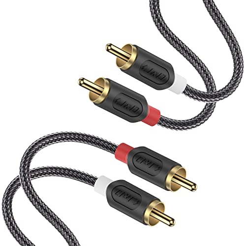 J&D RCA Audio Cable, Audiowave Series 2 RCA Male to Male Stereo Audio Cable for Home Theater, HDTV, Gaming Consoles, Hi-Fi Systems - Gold Plated Connecter, Nylon Braid (3 Feet) - size: 3 Feet