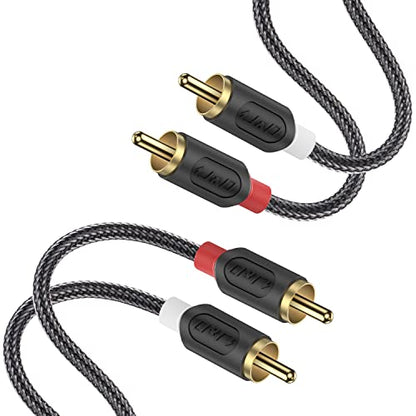J&D RCA Audio Cable, Audiowave Series 2 RCA Male to Male Stereo Audio Cable for Home Theater, HDTV, Gaming Consoles, Hi-Fi Systems - Gold Plated Connecter, Nylon Braid (3 Feet) - size: 3 Feet