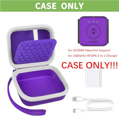 Hard Case for UCOMX/Hicober 3-in-1 Charger, Box Only | Hard shell case for UCOMX, Hicober, Iseyyox, LISEN and RTOPS 3-in-1 charger users, with divider and mesh pocket - color: Purple
