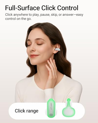 ACEFAST AceClip Pro Open-Ear Earbuds, Wireless Clip-On Earbuds with 3× Larger Drivers, Outdoor Boost Mode, AI Noise Cancelling Calls, 28H Playtime, IP55 Waterproof, App & Click Control, Lightweight - color: White