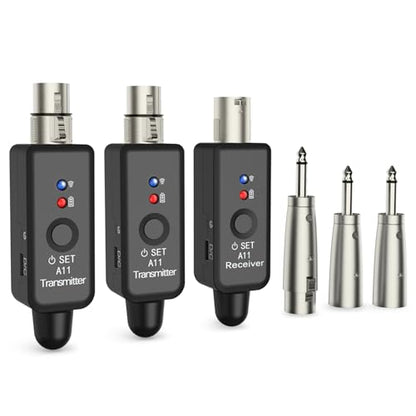 2.4GHz Wireless XLR Microphone System Transmitter Receiver(A11-2(2TX+1RX))