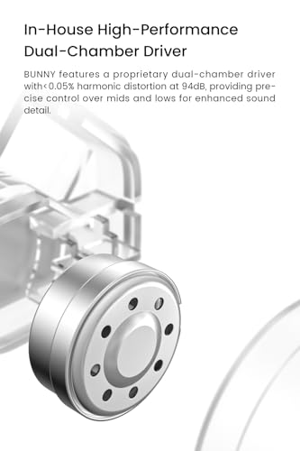 Bunny Wired Gaming Earphones, HiFi IEM Earbuds with Mic-3.5mm | Bass Boot Maze Cavity, 1DD Dual-Chamber Driver, 0.78 2pin Tangle Resistant, Lightweight, Audiophile in-Ear Earphone - color: 3.5mm