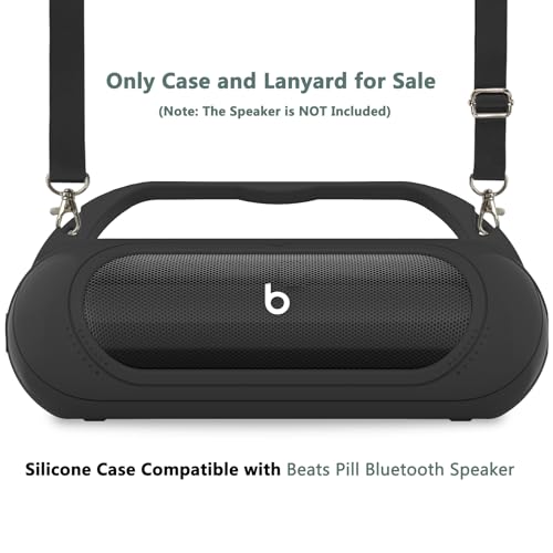 Silicone Case for Bitzee Magicals Interactive Toy Digital Pet | Protective Stand Holder for Beats Pill Bluetooth Speaker Accessories With Should Strap (Black Case) - color: Black Case