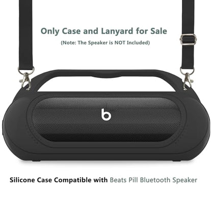 Silicone Case for Bitzee Magicals Interactive Toy Digital Pet | Protective Stand Holder for Beats Pill Bluetooth Speaker Accessories With Should Strap (Black Case) - color: Black Case