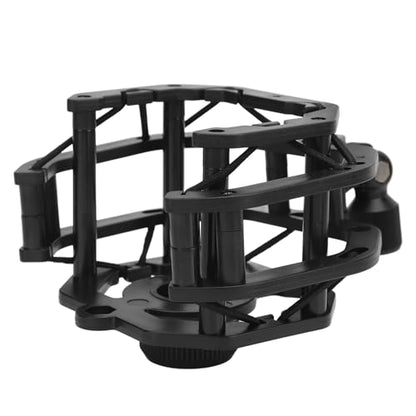 Adjustable Microphone Shock Mount Filter, Professional Mic Holder Clip for U87 Dia 24mm, Dual - Layer Windscreen with Vibration Isolation for Studio and Broadcast