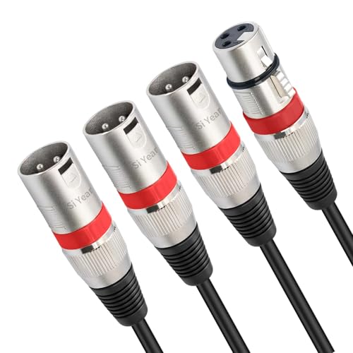 XLR Splitter Cable 3 Way - 1 XLR Female to 3 Male Patch Y Cable Balanced Microphone Splitter 3 in 1 Cord Audio Adapter (60cm/2FT) - color: XLRF-3XLRM-60CM-1PACK