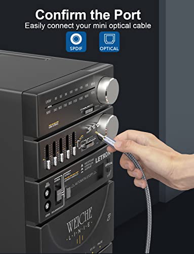 Toslink to Mini Toslink Cable Optical Audio Cable for Soundbar.Attention:Cannot Convert Analog Signals to Digital,Not A 3.5mm AUX Plug (10feet/3M) - size: 10 feet