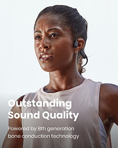 SHOKZ OpenRun Mini (AfterShokz Aeropex Mini) -Bone Conduction Open-Ear Bluetooth Sport Headphones - Waterproof Wireless Earphones for Workouts and Running - Built-in Mic (Renewed)