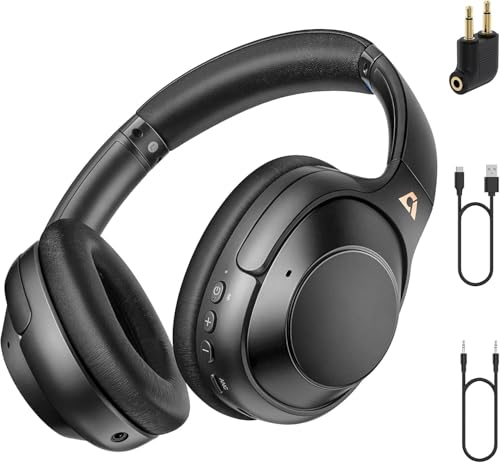Riibox Y7Pro Active Noise Cancelling Headphones, Wired Wireless ANC Headset | Over Ear Headphones Bluetooth 6.0, 100H Playtime, LDAC Hi-Res Audio, Custom EQ via App, Comfort Fit for Home Office Travel