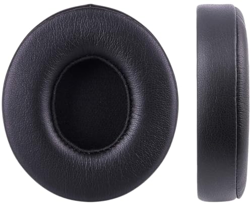 Replacement Ear Pads for Solo 3 Headphones Over-Ear Headphones, Earpads with Soft Protein Leather, Noise Isolation Memory Foam（solo3-Black） - color: solo3-Black